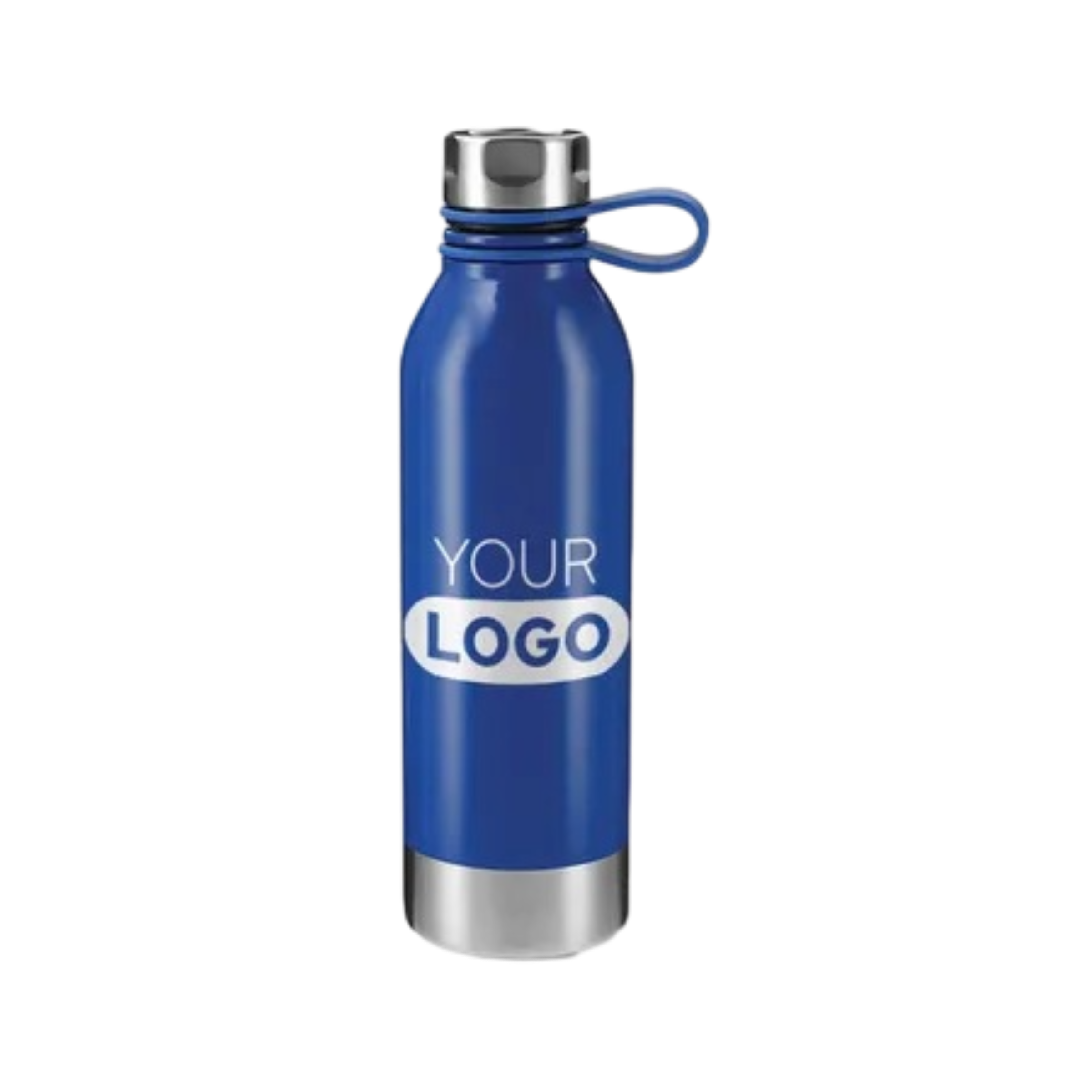 Laser-engraved stainless steel bottles with brand logos